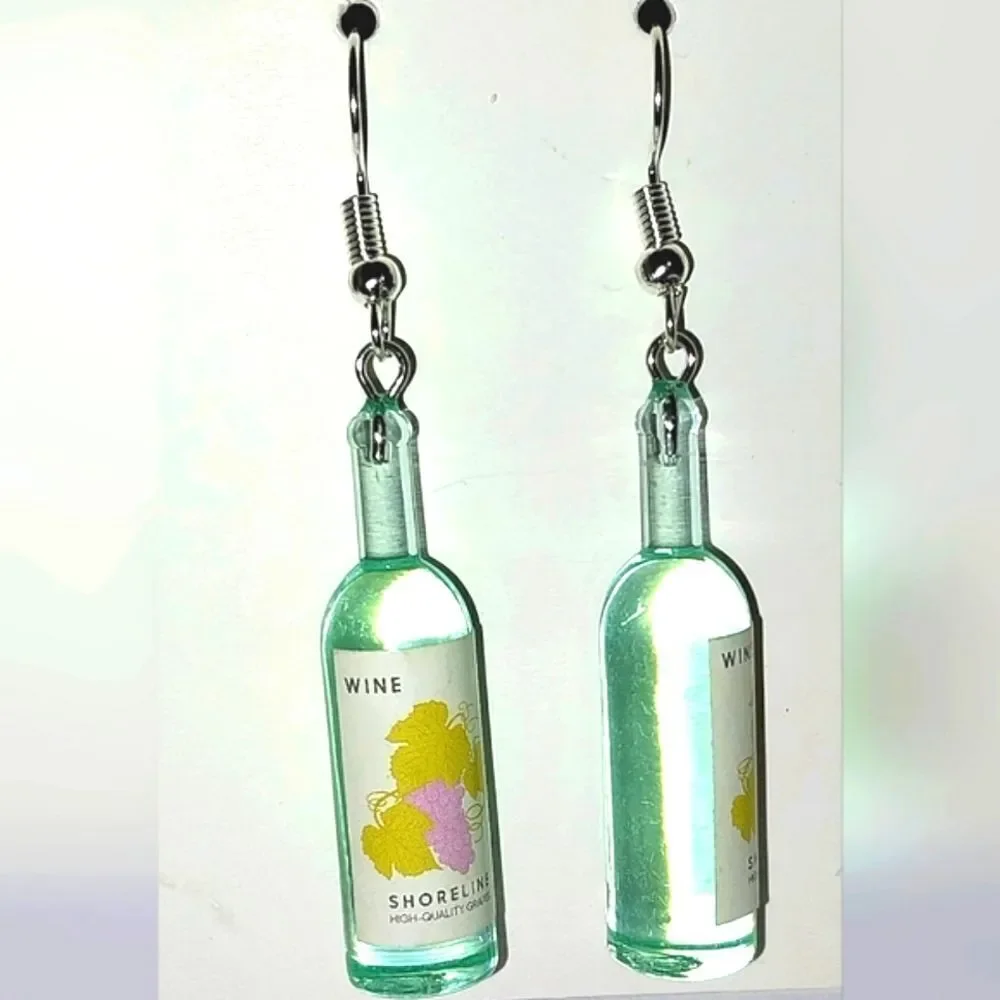 Retro Boozy Resin Wine Earrings